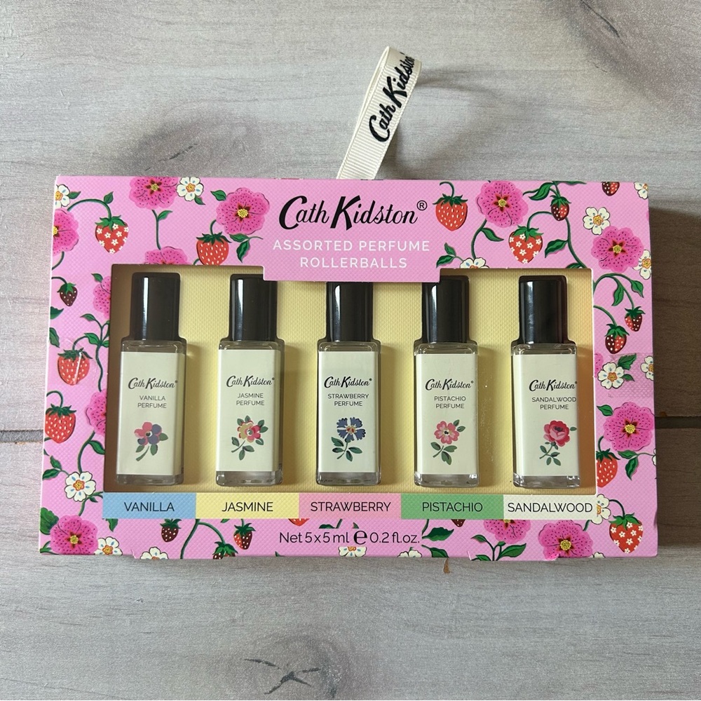 NIB Cath Kidston Perfume Rollerballs Set 5 Pieces Strawberries Collection
